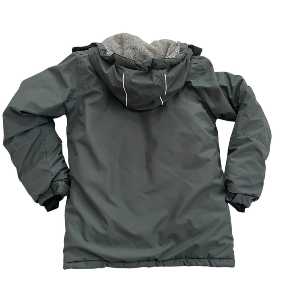 Kamik Dark Gray Puffer Jacket with Red Zippers, Size Youth 14 - Picture 2 of 16